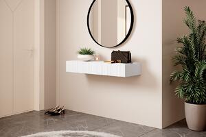 Závesný toaletný stolík Nicole 100 cm so zásuvkami - biely mat
