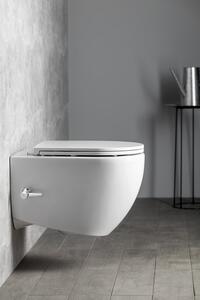 Isvea, INFINITY CLEANWASH závesná WC misa Rimless, integrovaná batéria a bidetová spŕška 36,5x53cm, biela, 10NFS1005I
