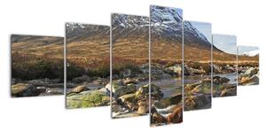 Obraz - príroda sa zasneženou horou v pozadí (Obraz 210x100cm)