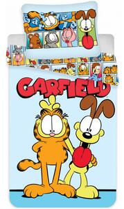Posteľné obliečky do detskej postieľky kocúr Garfield - 100% bavlna - 40 x 60 + 100 x 135 cm