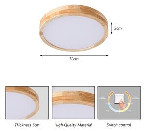 Brilagi - LED stropné svietidlo WOODLINE LED/24W/230V 3000/4000/6000K, v dekore dub, priemer 30 cm