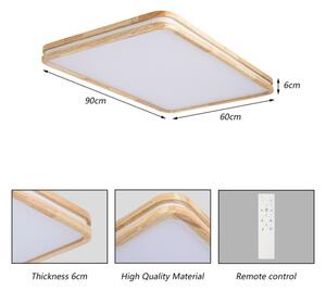 Brilagi - LED stmievateľné svietidlo MOLINA SQUARE LED/128W/230V dub 90x60 cm + diaľkové ovládanie