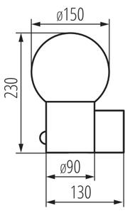 Kanlux 46081-Vonkajšie nástenné svietidlo so senzorom STONO 1xE27/15W/230V IP65 antracit