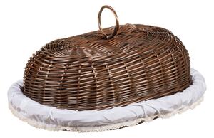 Chlebník prútený provence s látkou Mochila III. š. 39 x hl. 28 x v. 13(cm)