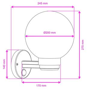Brilagi - Vonkajšie nástenné svietidlo so senzorom HARBOR 1xE27/40W/230V IP33 antracitové/priehľadné