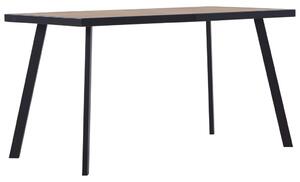 Jedálenský stôl, svetlé drevo a čierna 140x70x75 cm, MDF