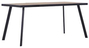 Jedálenský stôl, svetlé drevo a čierna 160x80x75 cm, MDF
