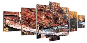 Obraz mosta - jesenné cesta lesom (Obraz 210x100cm)