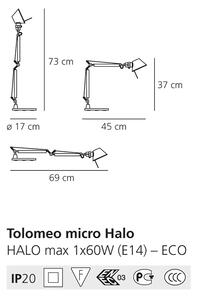 ARTEMIDE TOLOMEO MICRO SMOKED GREY [A011820]