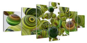 Abstraktný obraz - zelené gule (Obraz 210x100cm)