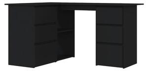 Rohový stôl, čierny 145x100x76 cm, drevotrieska