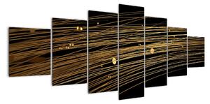 Abstraktný obraz zlatých vlákien (Obraz 210x100cm)
