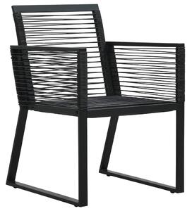 Záhradné stoličky 2 ks, čierne, PVC ratan