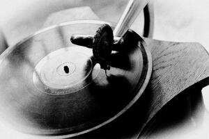 Fototapeta čiernobiely starožitný gramofón