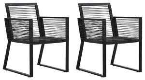 Záhradné stoličky 2 ks, čierne, PVC ratan