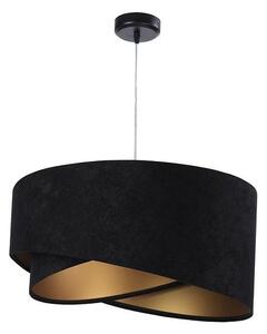 Dekoori - Čierna závesná lampa s velúrovým tienidlom EMI DEKORIKO