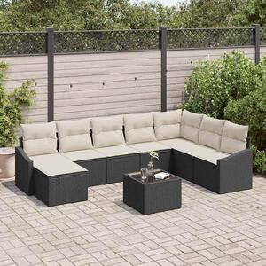 Maison Exclusive – Sedacia súprava, 9 kusov, čierna [syntetický materiál]: Polyratan