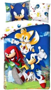 Súprava posteľnej bielizne Ježko Sonic - 100% bavlna - 70 x 90 cm + 140 x 200 cm