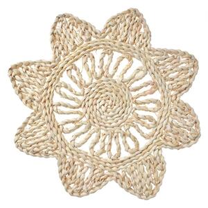 Prírodné slamené okrúhle prestieranie Boho v tvare hviezdy - Ø 34*1 cm - Clayre & Eef