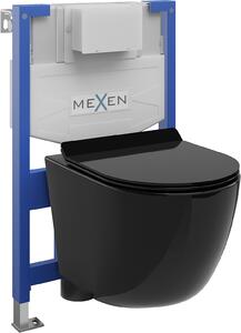 Mexen Fenix XS-F, podomietkový modul a závesné WC Lena so sedátkom s pomalým dopadom, čierna lesklá, 68030224070