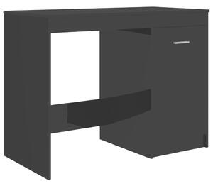 Písací stôl, lesklý čierny 100x50x76 cm, drevotrieska