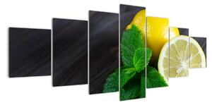 Obraz citrónu na stole (Obraz 210x100cm)