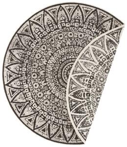 Mujkoberec Original Kusový koberec Nora 104161 Black Creme kruh – na von aj na doma - 100x100 (priemer) kruh cm