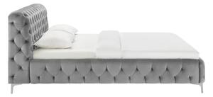 Invicta Interior - Elegantná manželská posteľ MODERN BAROQUE 180x200 cm, šedá, zamat