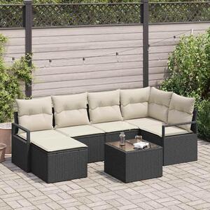Maison Exclusive – Sedacia súprava, 7 kusov, čierna [syntetický materiál]: Polyratan