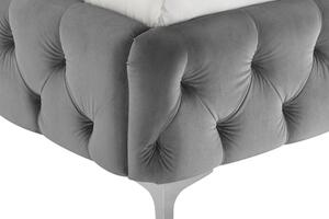 Invicta Interior - Elegantná manželská posteľ MODERN BAROQUE 180x200 cm, šedá, zamat