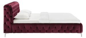 Nemecko - Elegantná manželská posteľ MODERN BAROQUE 180x200 cm, bordová, zamat
