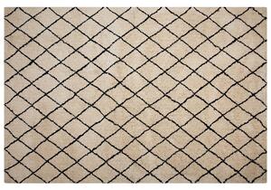 Koberec béžová a čierna polyester 160 x 230 cm geometrický vzor moderný štýl obývačka spálňa