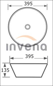 Invena DOKOS CE-19-011-C Umývadlo na dosku 40cm, biela - Invena