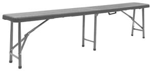 Skladacie záhradné lavice 2 ks, 180 cm, HDPE, čierne