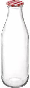 Sada 6 pohárov na ovocné šťavy, kárované viečko, objem: 1,00 liter, TO: 43
