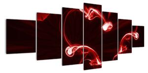 Abstraktný obraz - červené srdce (Obraz 210x100cm)