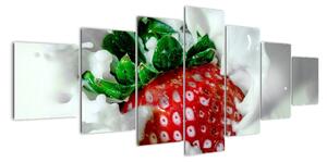 Obraz jahody v jogurte (Obraz 210x100cm)