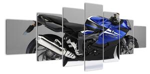 Obraz modrého motocykla (Obraz 210x100cm)