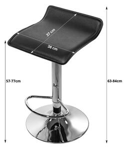 PreHouse Barová stolička FORT - čierna koženka / chrómová podnož