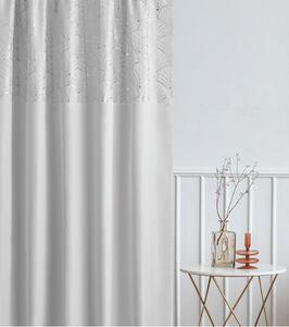 Luxusný biely záves so strieborným vzorom 140x250 cm Biela