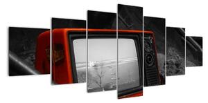 Obraz červené televízie (Obraz 210x100cm)