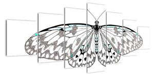 Čiernobiely motýľ (Obraz 210x100cm)
