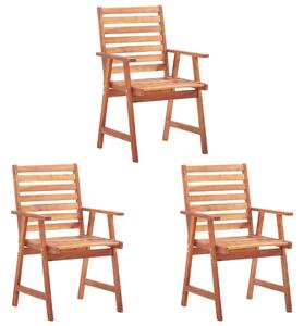 Vonkajšie jedálenské stoličky 3 ks masívne akáciové drevo