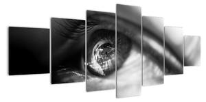 Čiernobiely obraz - detail oka (Obraz 210x100cm)