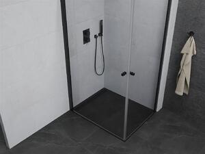 Mexen Pretoria Duo, sprchovací kút s 2-krídlovými dverami 80 (dvere) x 70 (dvere) cm, 6mm číre sklo, čierny profil, 852-080-070-70-00-02