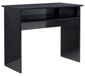 Písací stôl, lesklý čierny 90x50x74 cm, drevotrieska