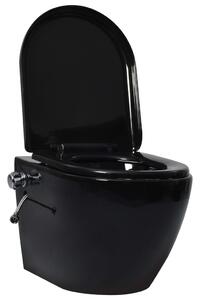 Závesné bezokrajové WC s funkciou bidetu čierne keramické