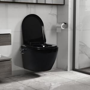 Závesné bezokrajové WC s funkciou bidetu čierne keramické