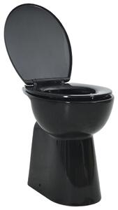 Vysoké bezokrajové WC s jemným zatváraním o 7 cm vyššie keramické čierne