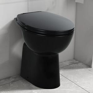 Vysoké bezokrajové WC s jemným zatváraním o 7 cm vyššie keramické čierne